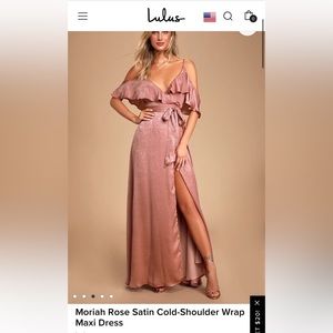 New with tags blush pink satin bridesmaid’s dress from Lulus!